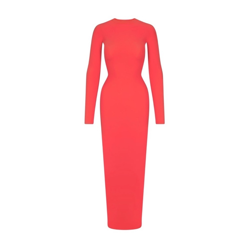 SKIMS Fits Everybody Crew Neck Long Sleeve Dress